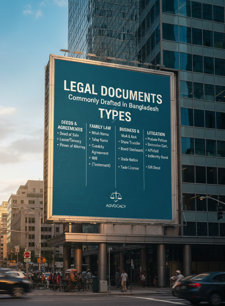Types of Legal Documents Commonly Drafted in Bangladesh